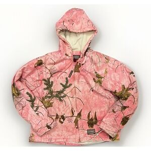 C. E. Schmidt Pink Real Tree Camo Hooded Insulated Sherpa Jacket Wmn Size Large